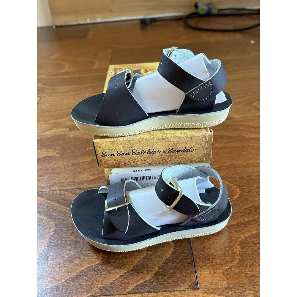 Salt Water Sandals Toddler/Baby Girl Size 3 Hoy Shoe‎ Surfer Patent Brown NEW